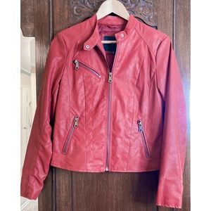 Red Faux leather jacket